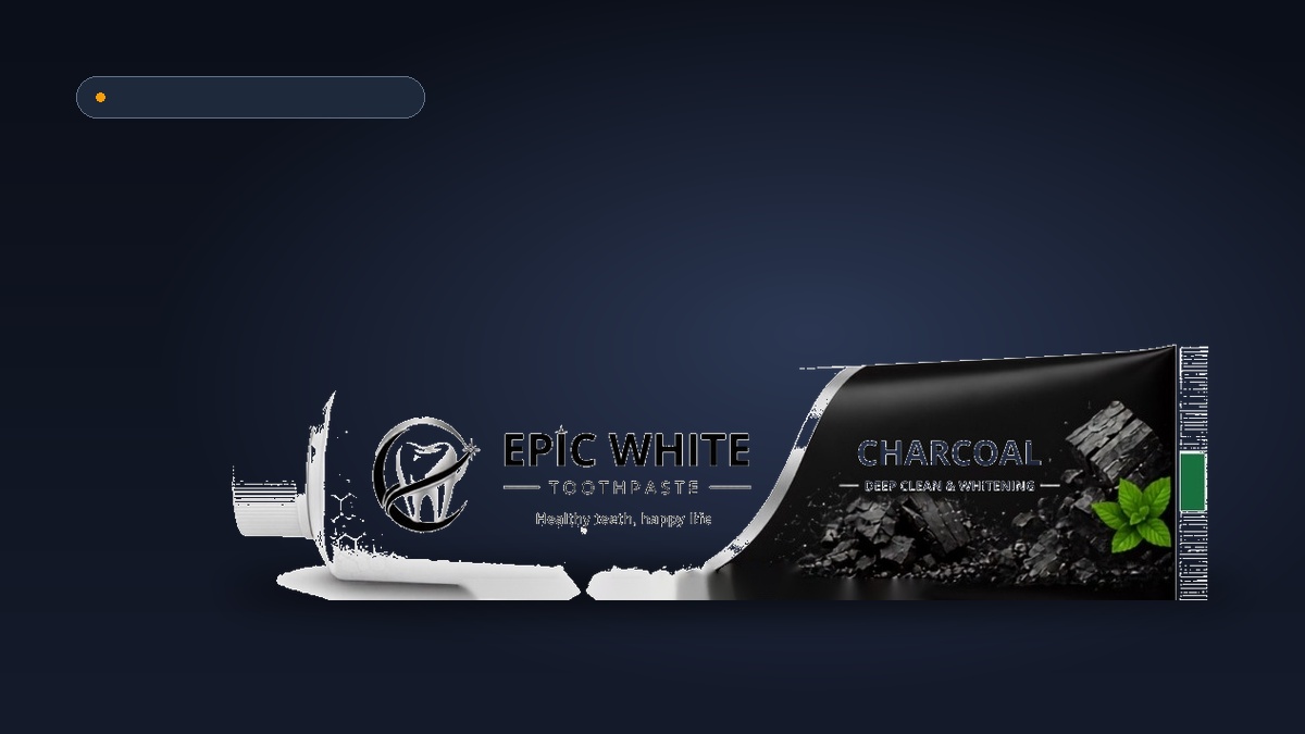 Epic White Activated Bamboo Charcoal Toothpaste luxury showcase